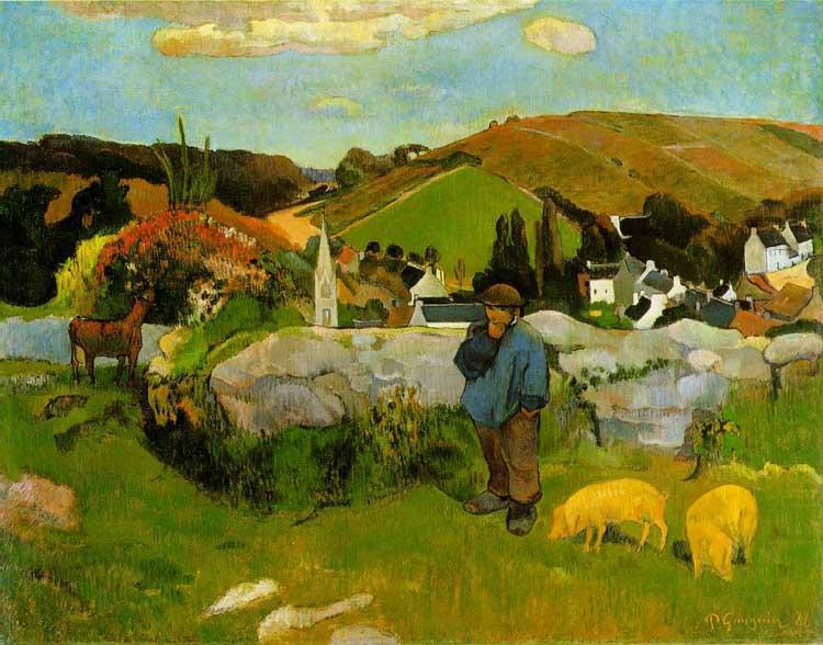 Paul Gauguin The Swineherd, Brittany china oil painting image